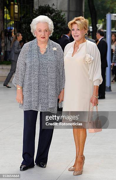 Princess Pilar de Borbon and Baroness Carmen Thyssen-Bornemisza attends the Museum Thyssen Bornemisza 20th anniversary on October 8, 2012 in Madrid,...
