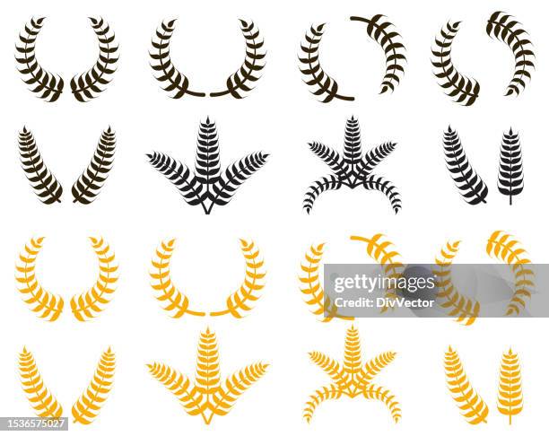 wheat icon set - malt stock illustrations