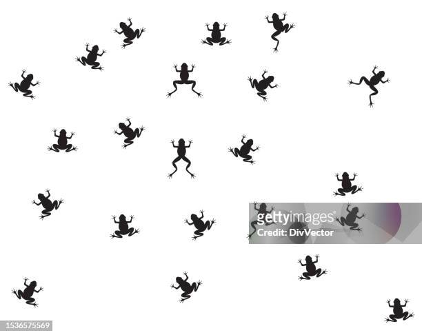 stockillustraties, clipart, cartoons en iconen met frog silhouette illustration - kikker kikvorsachtige