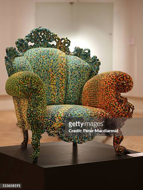 Chair by Alessandro Mendini for Studio Alchymia is displayed at Bonhams auctioneers on October 8, 2012 in London, England. Estimated at £20,000 -...