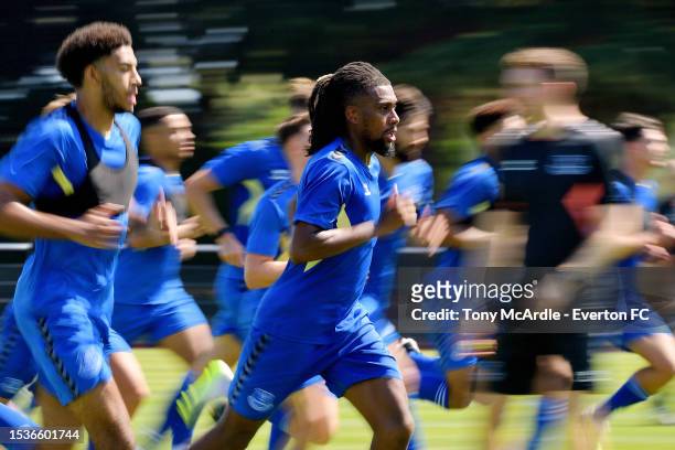 Alex Iwobi during Everton pre-season training on July 11, 2023 in Evian, France.