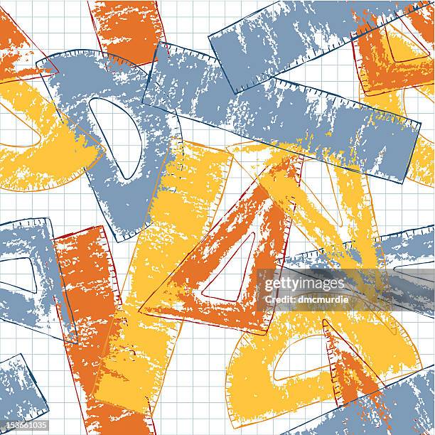 geometry doodles - graph paper background stock illustrations