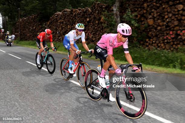 Matis Louvel of France and Team Arkéa-Samsic, Daniel Oss of Italy and Team TotalEnergies and Andrey Amador of Costa Rica and Team EF...