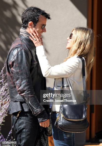 Justin Theroux and Jennifer Aniston are seen October 6, 2012 in Santa ...