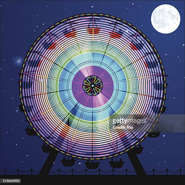 night carnival ferris wheel - ferris wheel 幅插畫檔、美工圖案、卡通及圖標