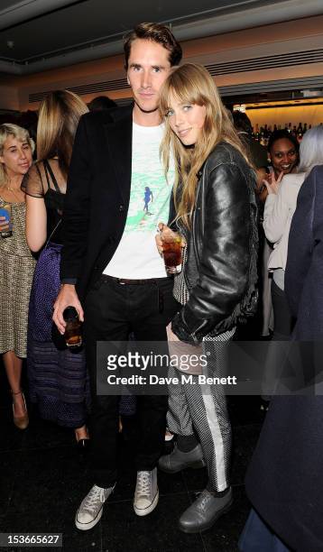 Otis Ferry and Edie Campbell attend the launch of 'Vogue On Designers' at Le Caprice on October 8, 2012 in London, England.