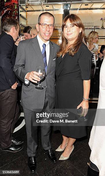 Jonathan Newhouse and Vogue UK editor Alexandra Shulman attend the launch of 'Vogue On Designers' at Le Caprice on October 8, 2012 in London, England.