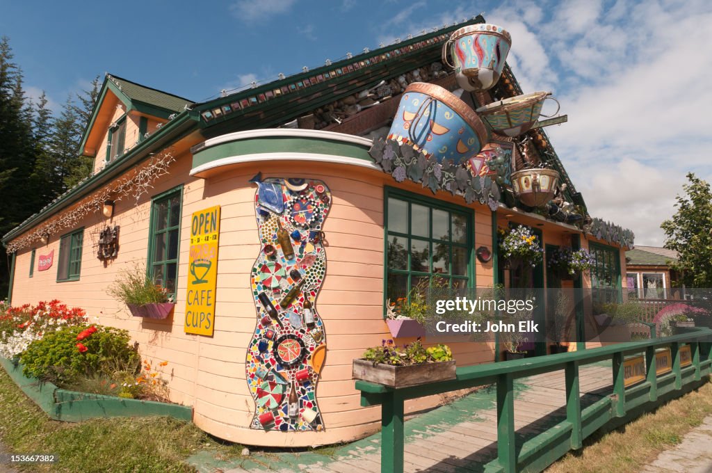 Funky cafe exterior