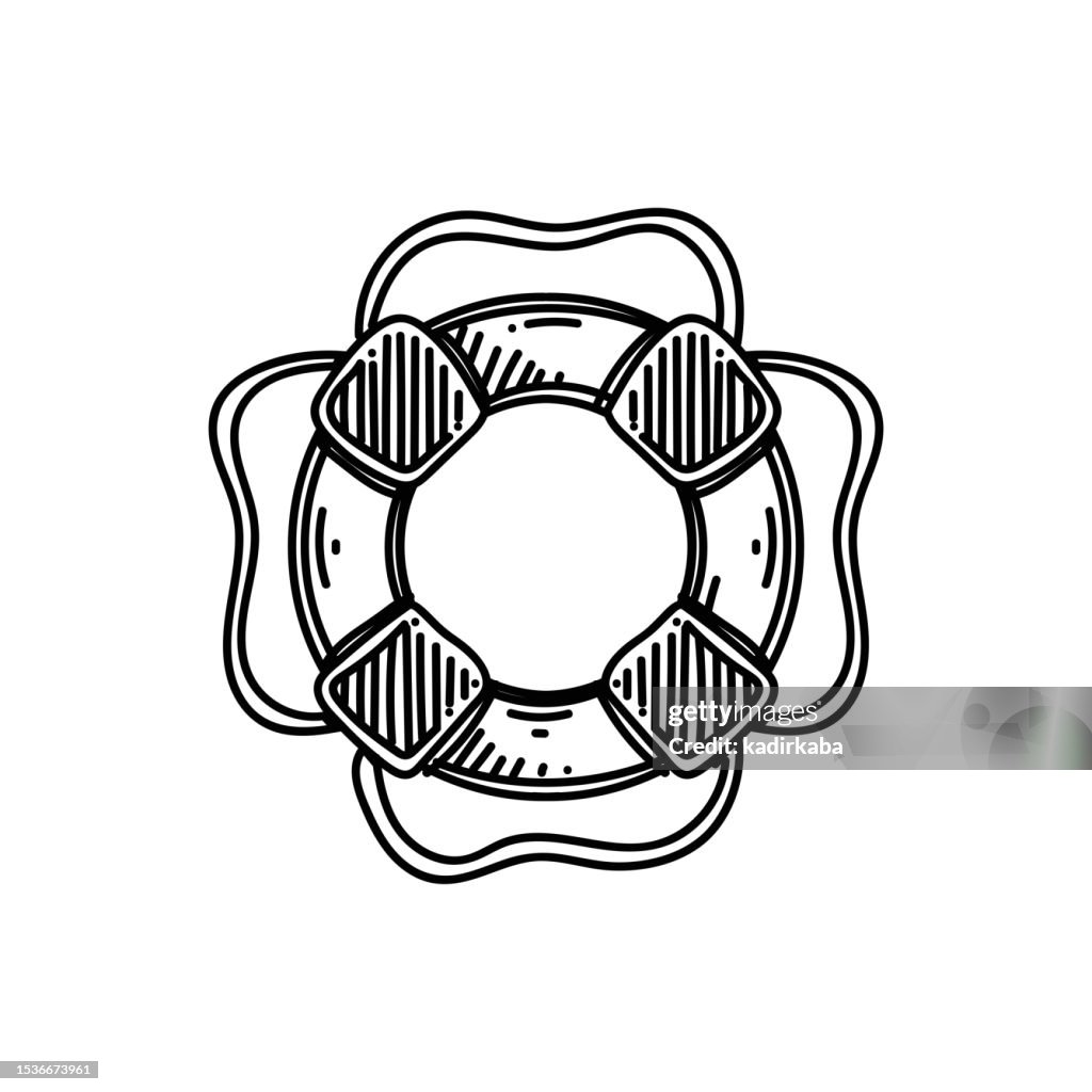 Lifebouy Line icon, Sketch Design, Pixel perfect, Editable stroke. Logo, Sign, Symbol.