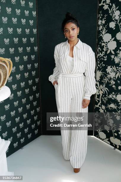 Charithra Chandran wearing Ralph Lauren, attends the Ralph Lauren Suite during The Championships, Wimbledon at All England Lawn Tennis and Croquet...