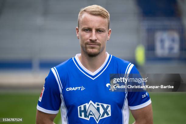 Fabian Holland of SV Darmstadt 98 poses during the team presentation at Merck - Stadion am Böllenfalltor on July 10, 2023 in Darmstadt, Germany.