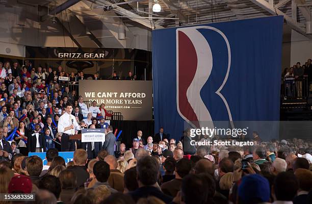 Congressman Paul Ryan attends the Congressman Paul Ryan Rally With Kid Rock at Oakland University Athletic Center on October 8, 2012 in Rochester,...