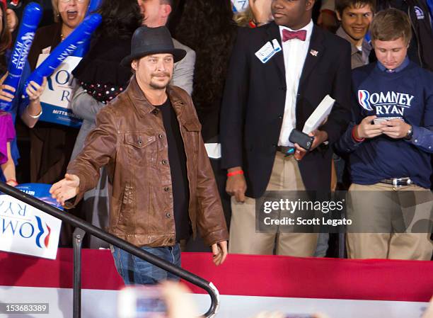 Kid Rock attends the Congressman Paul Ryan Rally With Kid Rock at Oakland University Athletic Center on October 8, 2012 in Rochester, Michigan.