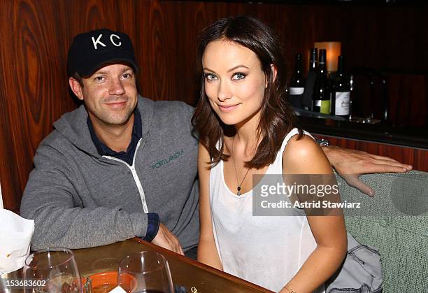 Actors Jason Sudeikis and Olivia Wilde attend Glamour Presents "These Girls" at Joe's Pub on October 8, 2012 in New York City.