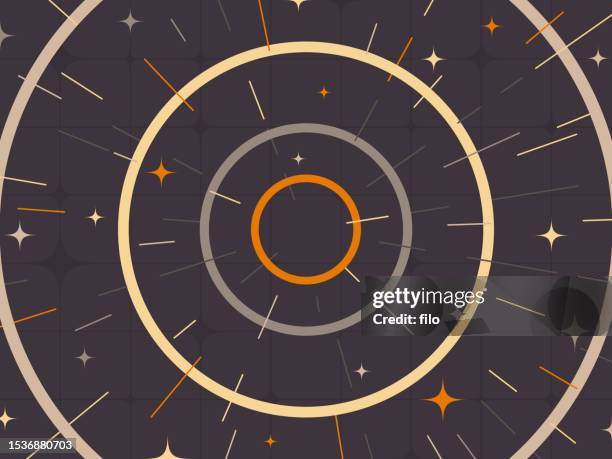 speed zoom retro excitement lines out background - time machine stock illustrations