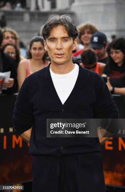 Cillian Murphy attends a photocall for "Oppenheimer" in Trafalgar Square on July 12, 2023 in London, England.