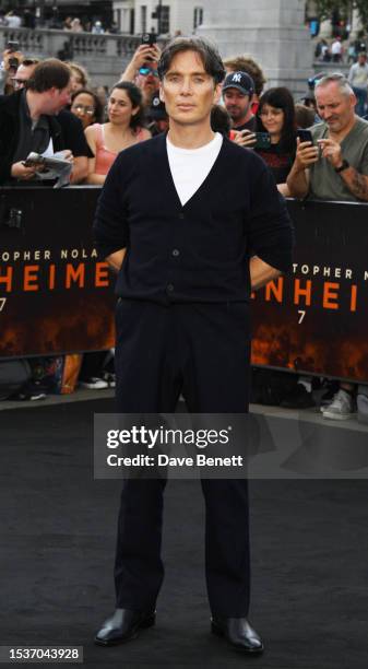 Cillian Murphy attends a photocall for "Oppenheimer" in Trafalgar Square on July 12, 2023 in London, England.