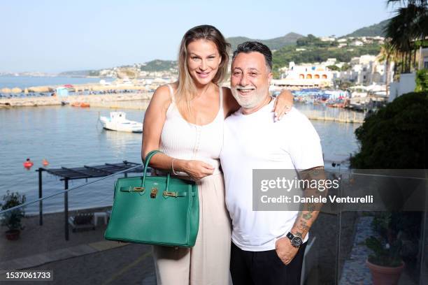 Eva Henger and Massimiliano Caroletti attend the Ischia Global Fest 2023 on July 12, 2023 in Ischia, Italy.