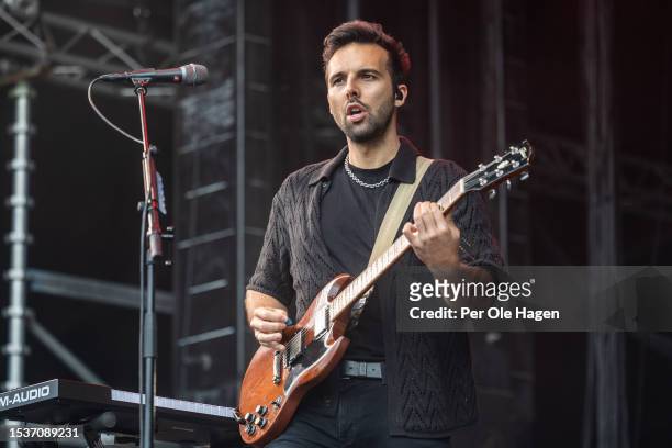 Dom Craik from Nothing But Thieves performs on stage during day 1 of the Slottsfjell Festival 2023 on July 12, 2023 in Tonsberg, Norway.
