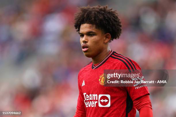 Shole Shoretire of Manchester United looks on during the Pre-Season Friendly match between Manchester United and Leeds United at Ullevaal Stadion on...