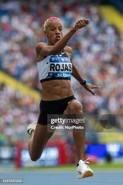 Yulimar Rojas VEN triple jump woman during Diamond League and Kamila Skolimowska Memorial in Chorzow on July 16, 2023 in Poland