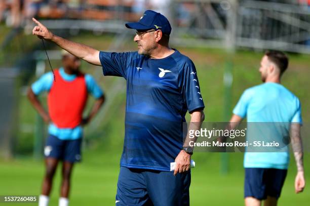 Lazio head coach Maurizio Sarri during the SS Lazio training session day1 on July 12, 2023 in Auronzo di Cadore, Italy.