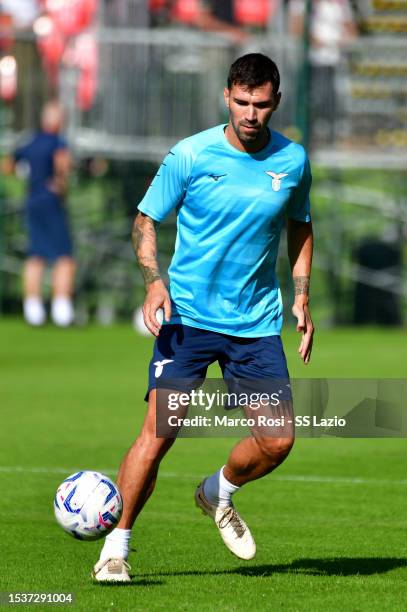 Alessio Romagnoli of SS Lazio during the SS Lazio training session day1 on July 12, 2023 in Auronzo di Cadore, Italy.