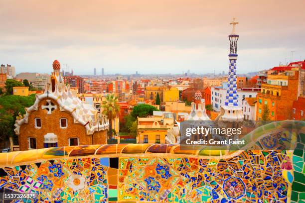 park guell - antoni gaudí stock pictures, royalty-free photos & images
