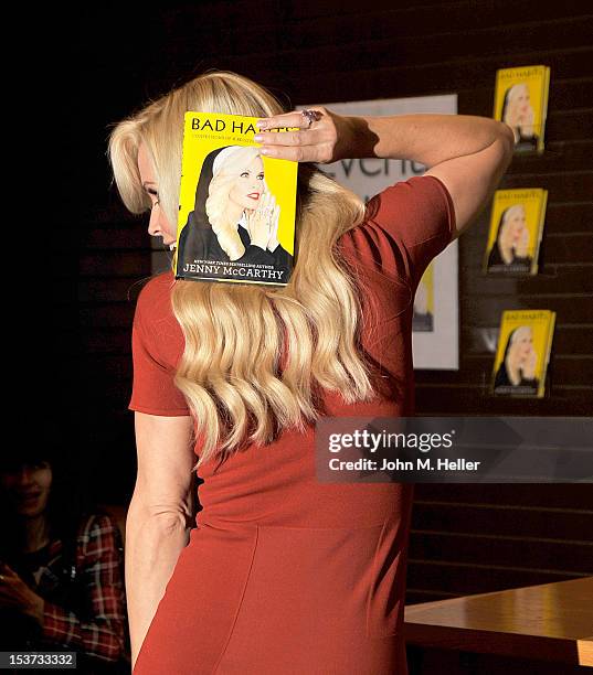 Actress Jenny McCarthy signs copies of her new book "Bad Habits: Confessions Of A Recovering Catholic" at Barnes & Noble Bookstore at The Grove on...