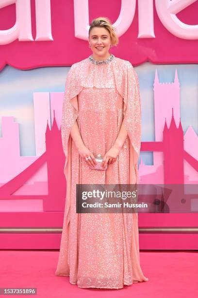 Greta Gerwig attends the "Barbie" European Premiere at Cineworld Leicester Square on July 12, 2023 in London, England.