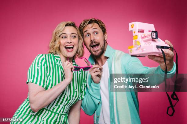 Director Greta Gerwig and actor Ryan Gosling are photographed for Los Angeles on June 26, 2023 in Los Angeles, California. PUBLISHED IMAGE. CREDIT...