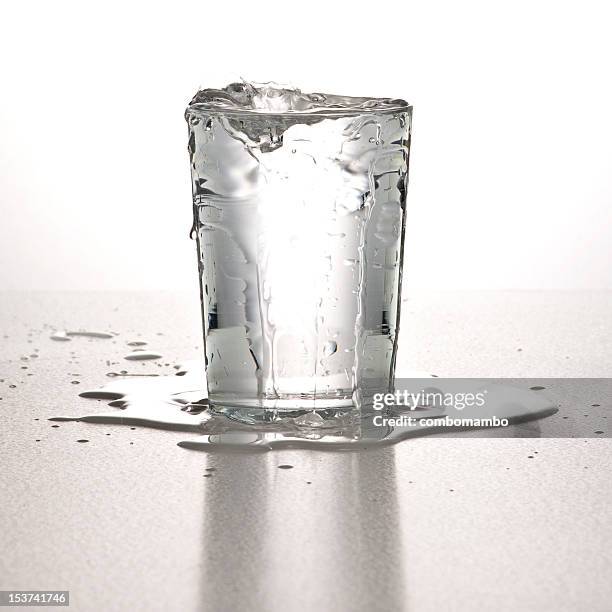 glassofwater3 - overfull stock pictures, royalty-free photos & images