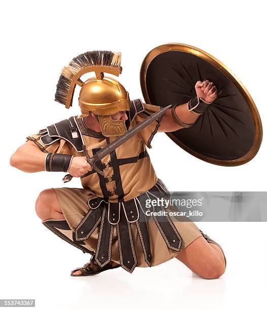belligerent  gladiator - shielding stock pictures, royalty-free photos & images
