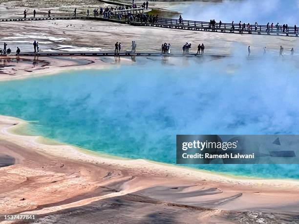 grand prismatic spring yellowstone - midway geyser basin stock pictures, royalty-free photos & images