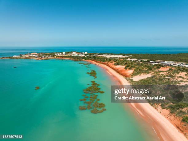 aerial photo showing a section of the broome coastline on a sunny afternoon, western australia, australia - kimberley plain stock pictures, royalty-free photos & images