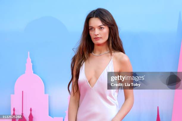 Emma Mackey attends The European Premiere Of "Barbie" at Cineworld Leicester Square on July 12, 2023 in London, England.