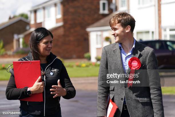 Labour’s Keir Mather, candidate for Selby and Ainsty campaigns ahead of the by-election alongside Lisa Nandy, Shadow Secretary of State for Levelling...