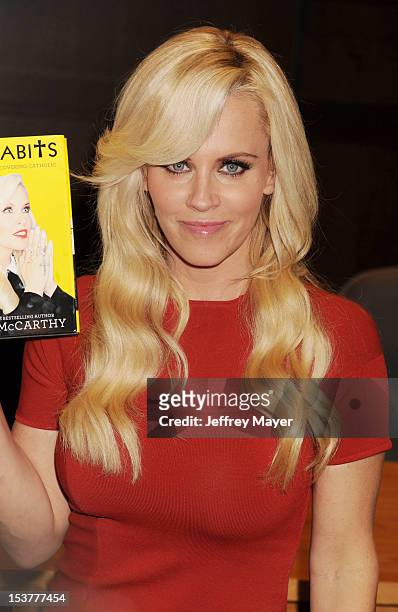 Actress Jenny McCarthy signs copies of her new book 'Bad Habits' at Barnes & Noble bookstore at The Grove on October 8, 2012 in Los Angeles,...
