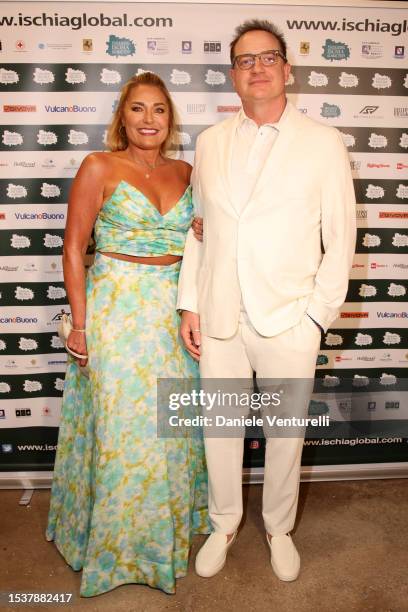Afton Smith and Brendan Fraser attend the Ischia Global Fest 2023 on July 12, 2023 in Ischia, Italy.