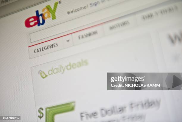 The eBay homepage appears on a screen in Washington on September 3, 2010. AFP PHOTO/Nicholas KAMM