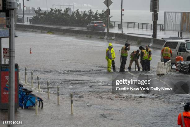 July 16: Major flooding with roadway upheaval was observed on South Street and Broad Street in Manhattan on Sunday July 16, 2023. 0830. All...