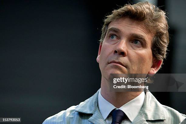 Arnaud Montebourg, France's industry minister, reacts during a news conference at the Renault SA car factory in Maubeuge, France, on Monday, Oct. 8,...