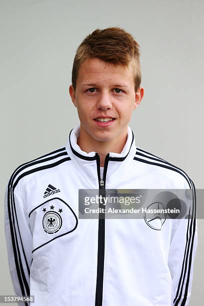 David Kammerbauer of Germany U 16 poses during a national team photocall on October 4, 2012 in Vocklabruck, Austria.