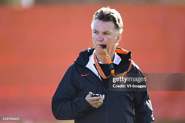 Head Coach Louis van Gaal of the Netherlands during the Training Session of Holland at Nieuw Zuid on October 09, 2012 in Katwijk, The Netherlands.