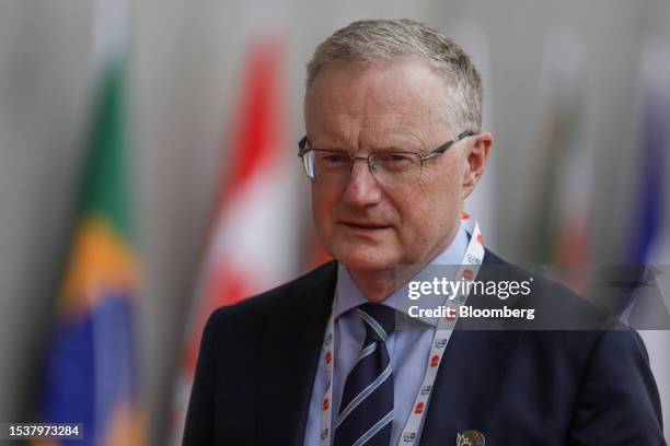 Philip Lowe, governor of the Reserve Bank of Australia , at the Group of 20 finance ministers and central bank governors meeting in Gandhinagar,...