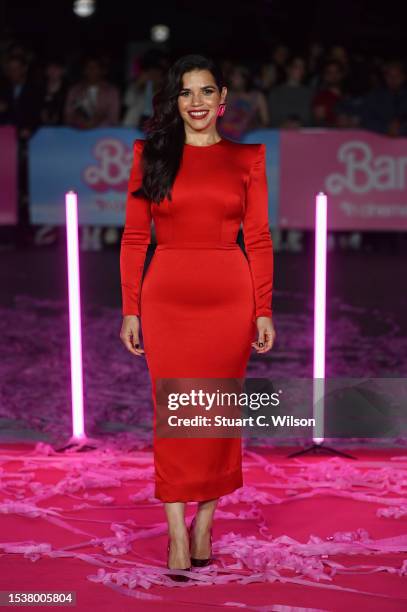 Cast and filmmakers light up London pink to celebrate the European Premiere of Barbie, in cinemas 21 July. At London Eye on July 12, 2023 in London,...