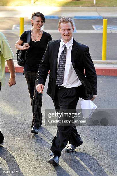 Redmond O'Neal arrives for his final progress report at LAX Courthouse on October 9, 2012 in Los Angeles, California.