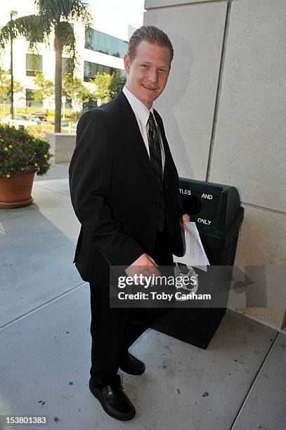 Redmond O'Neal arrives for his final progress report at LAX Courthouse on October 9, 2012 in Los Angeles, California.