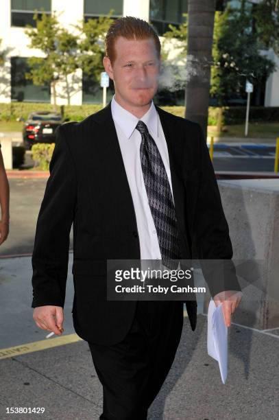Redmond O'Neal arrives for his final progress report at LAX Courthouse on October 9, 2012 in Los Angeles, California.