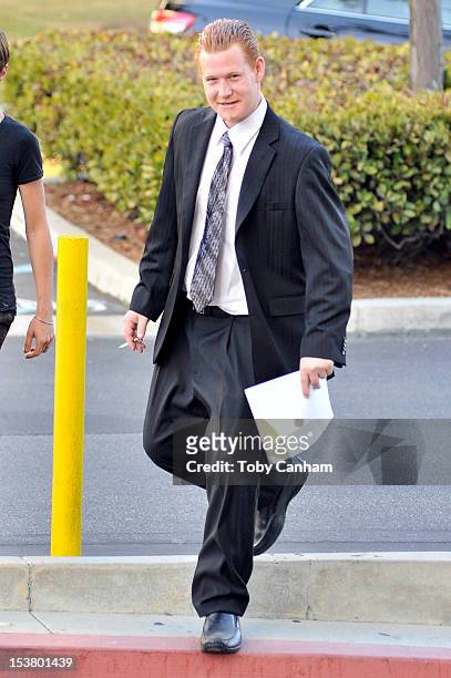 Redmond O'Neal arrives for his final progress report at LAX Courthouse on October 9, 2012 in Los Angeles, California.